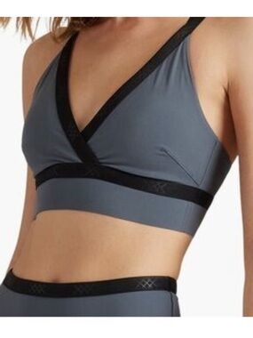 Rhone Blue Slate Banded Hi-Form Sports Bra Size XS NWT